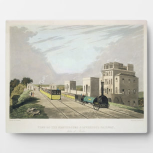 View of the Manchester and Liverpool Railway, take Plaque