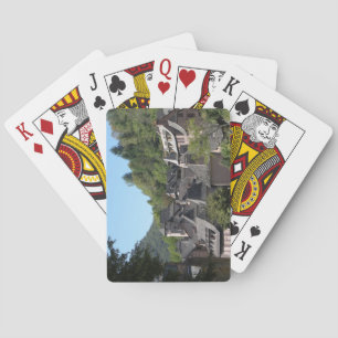View of the medieval village (photo) playing cards