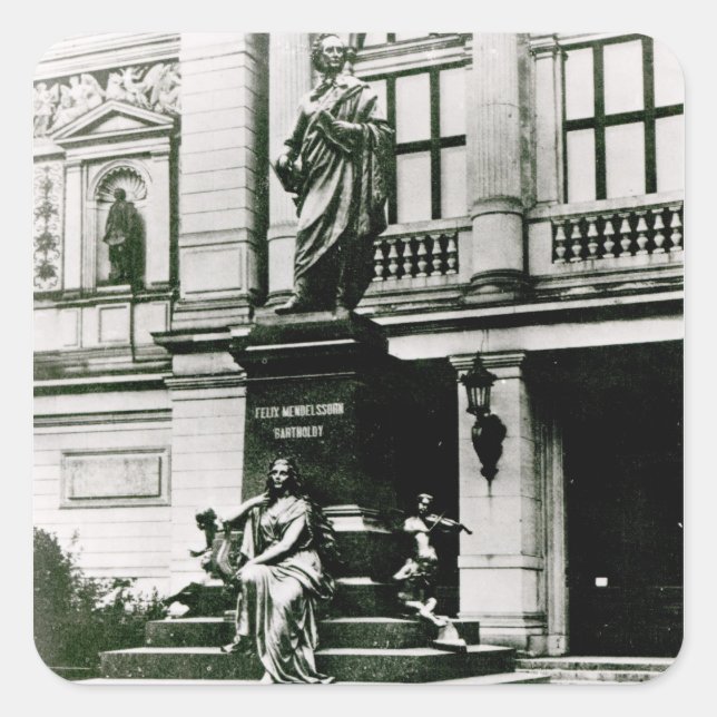 View of the Mendelssohn statue Square Sticker (Front)