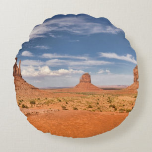 View of the Mittens, Monument Valley Round Pillow