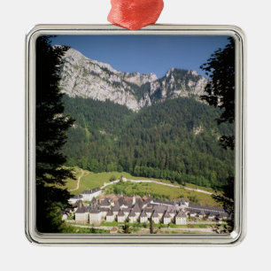 View of the monastery complex metal ornament