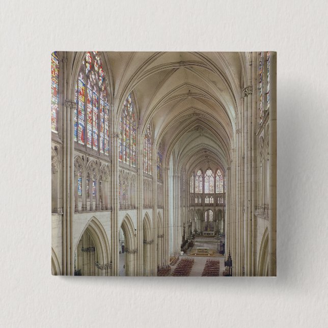 View of the nave and the choir 2 inch square button (Front)