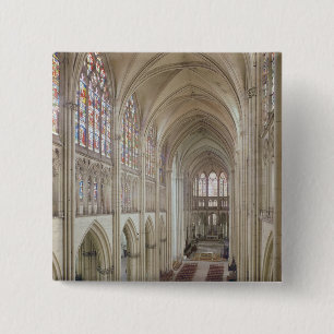 View of the nave and the choir 2 inch square button