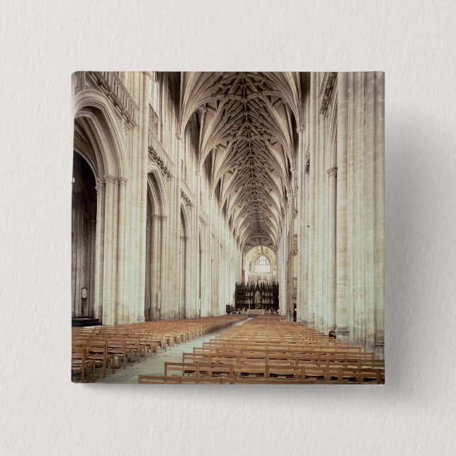 View of the nave, remodelled by William of 2 Inch Square Button (Front)