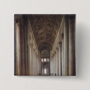 View of the nave towards the choir 2 inch square button
