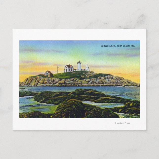 View of the Nubble Lighthouse at York Beach Postcard (Front)