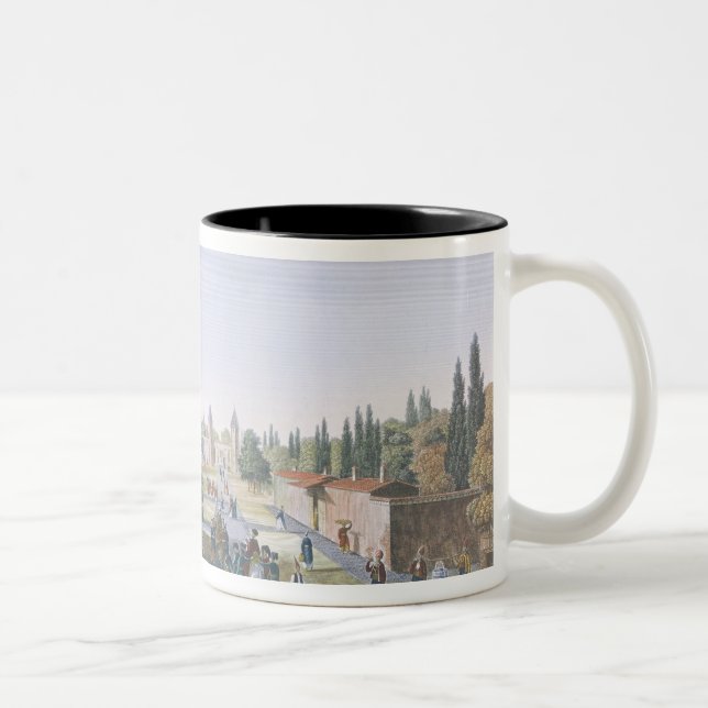 View of the Outer Courtyard of the Seraglio, Topka Two-Tone Coffee Mug (Right)