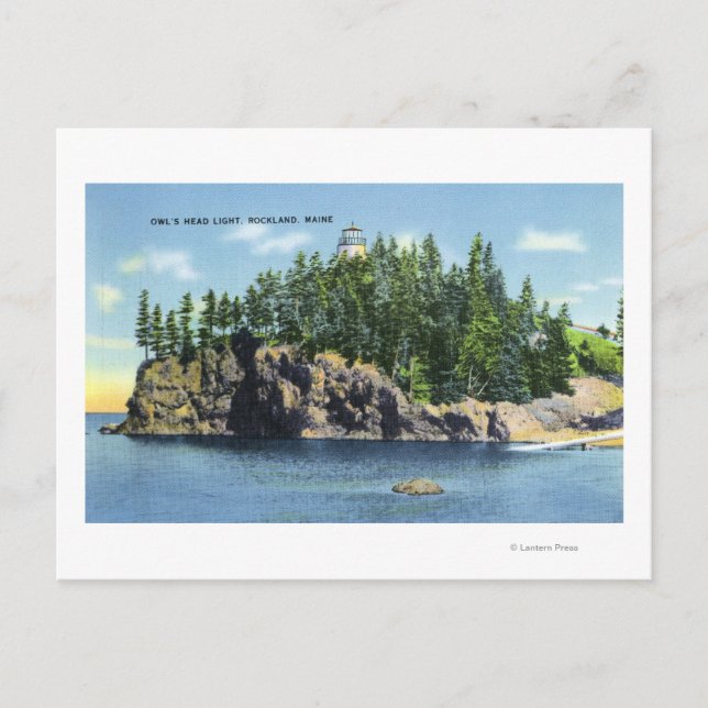 View of the Owl's Head Lighthouse 2 Postcard (Front)