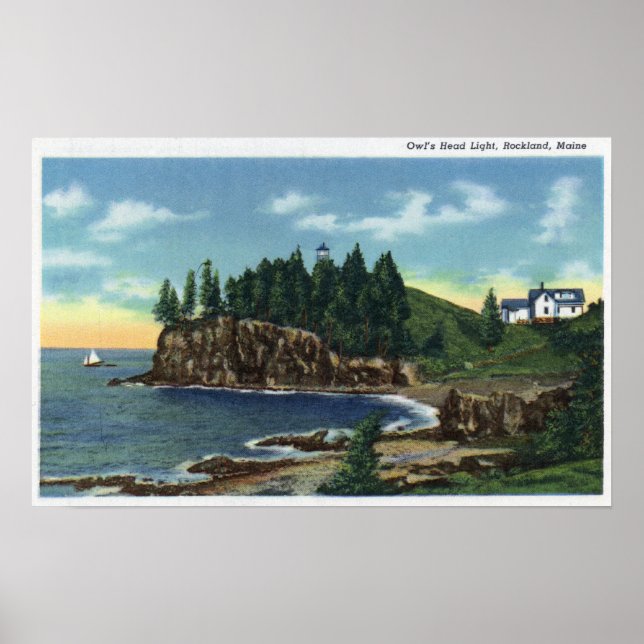 View of the Owl's Head Lighthouse Poster (Front)