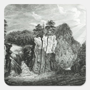 View of the Passaic River Waterfall, New Jersey Square Sticker