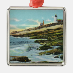 View of the Pemaquid Lighthouse Metal Ornament