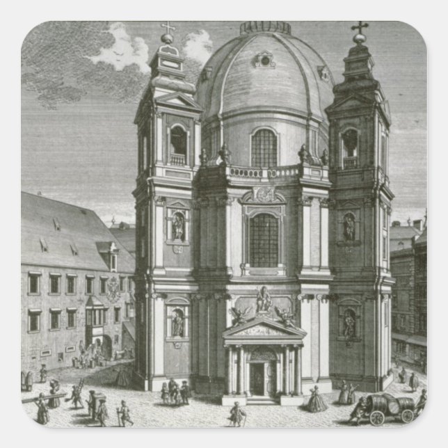 View of the Peterskirche Square Sticker (Front)