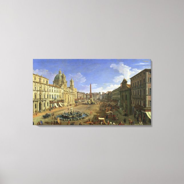 View of the Piazza Navona, Rome Canvas Print (Front)