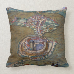 View of the Place de Louis le Grand, with one of t Throw Pillow