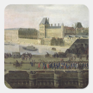 View of the Pont-Neuf and the River Seine Square Sticker