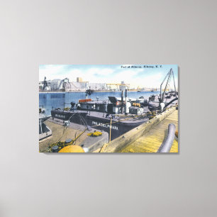 View of the Port of Albany, SS Iroquois in Canvas Print