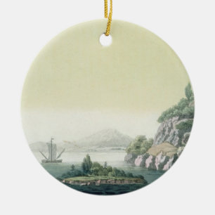 View of the Potomac river near Mount Vernon (colou Ceramic Ornament