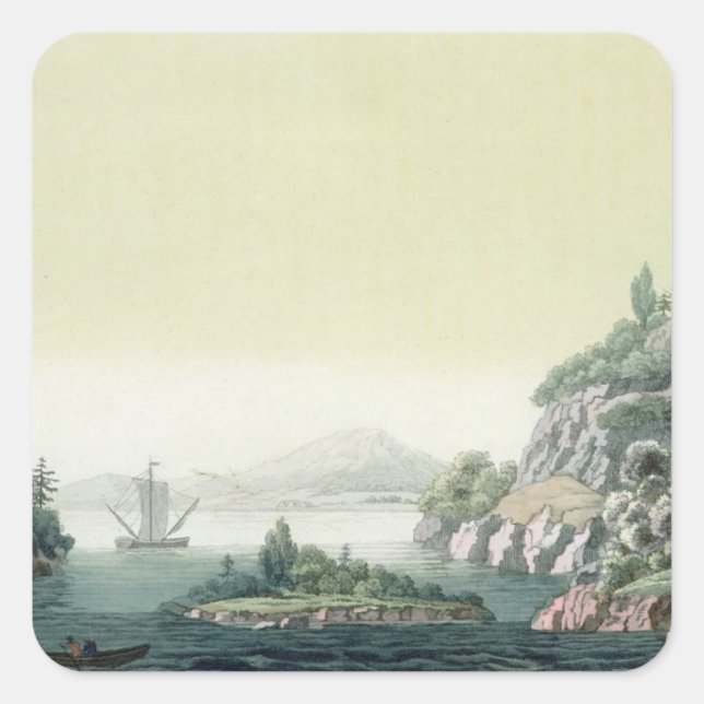 View of the Potomac river near Mount Vernon (colou Square Sticker (Front)