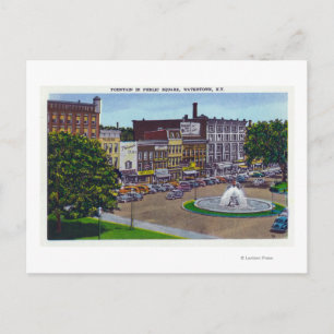 View of the Public Square Fountain Postcard