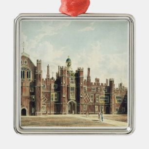 View of the Quadrangle at Hampton Court Palace fro Metal Ornament
