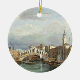 View of the Rialto Bridge in Venice Ceramic Ornament