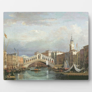 View of the Rialto Bridge in Venice Plaque