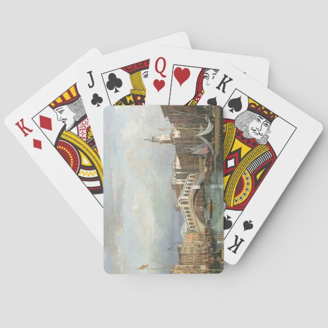 View of the Rialto Bridge in Venice Playing Cards (Back)