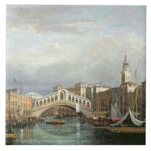 View of the Rialto Bridge in Venice Tile