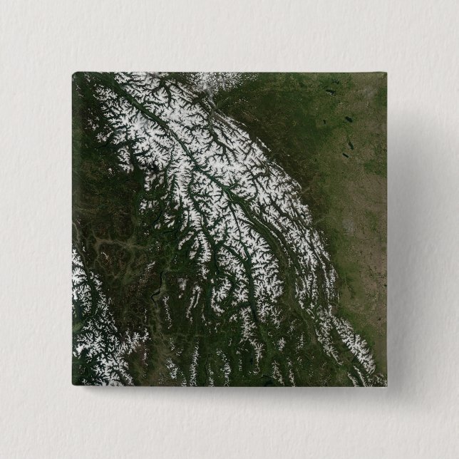 View of the Rocky Mountains 2 Inch Square Button (Front)
