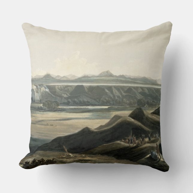 View of the Rocky Mountains, plate 44 from Volume Throw Pillow (Front)