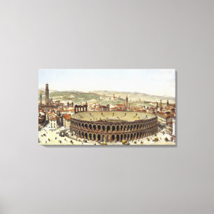 View of the Roman Amphitheatre, Verona, engraved b Canvas Print