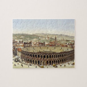View of the Roman Amphitheatre, Verona, engraved b Jigsaw Puzzle