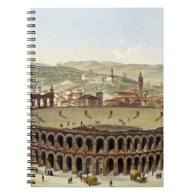 View of the Roman Amphitheatre, Verona, engraved b Notebook (Front)