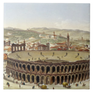 View of the Roman Amphitheatre, Verona, engraved b Tile