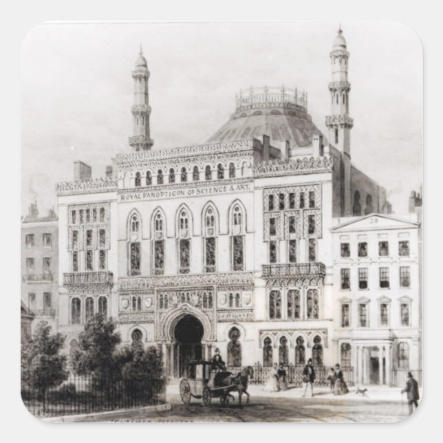 View of the Royal Panopticon of Science and Square Sticker (Front)