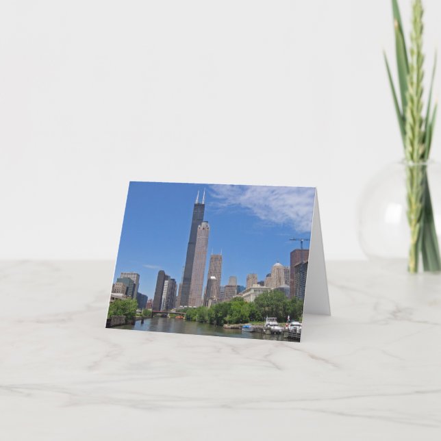View of the Sears Tower from the Chicago River Card (Front)