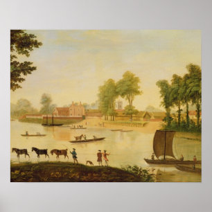View of the Shepperton on the River Thames, after Poster