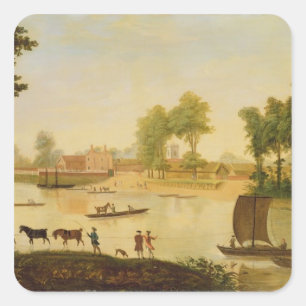 View of the Shepperton on the River Thames, after Square Sticker