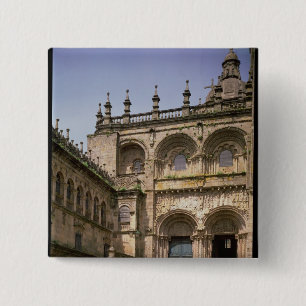 View of the south transept portal begun c.1100 2 inch square button