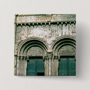 View of the south transept portal c.1100-04 2 inch square button
