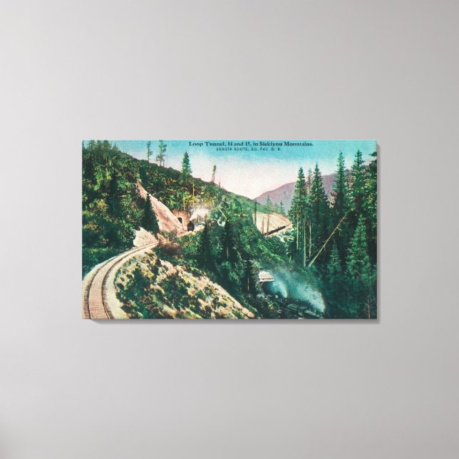 View of the Southern Pacific Railroad Loop Tunne Canvas Print (Front)