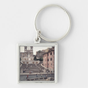 View of the Spanish Steps or Scalinata Keychain