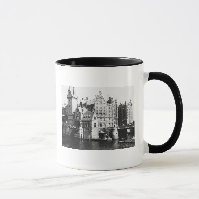 View of the Speicherstadt  Hamburg, c.1910 Mug (Right)