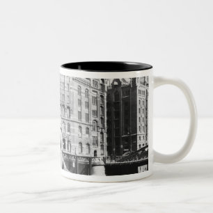 View of the Speicherstadt  Hamburg, c.1910 Two-Tone Coffee Mug