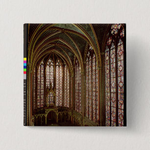 View of the stained glass windows 2 inch square button