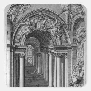View of the staircase in the Scala Regia Square Sticker
