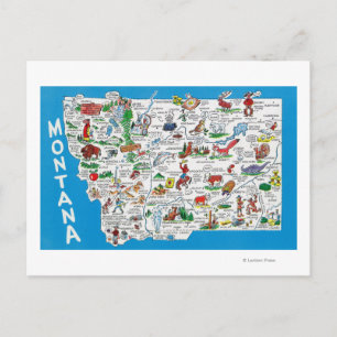 View of the State with Cartoons, Scenic Spots Postcard