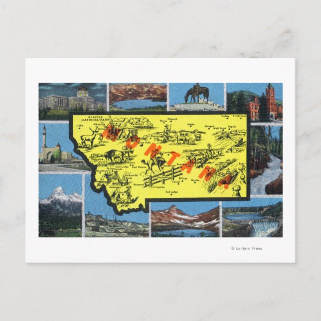 View of the State with Cities, Scenic Views Postcard (Front)