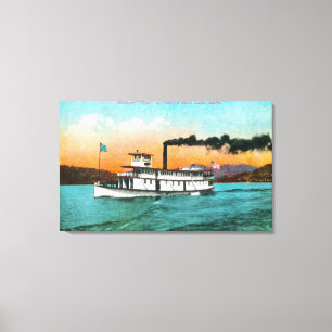 View of the Steamer Flyer on the Lake Canvas Print