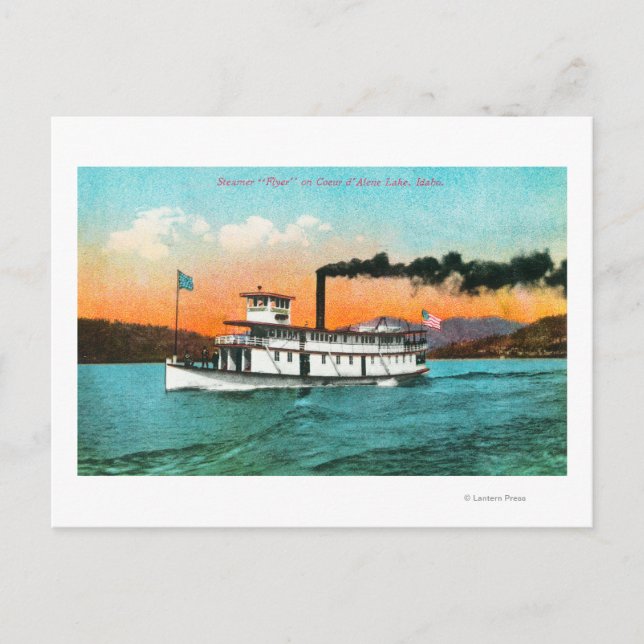 View of the Steamer Flyer on the Lake Postcard (Front)